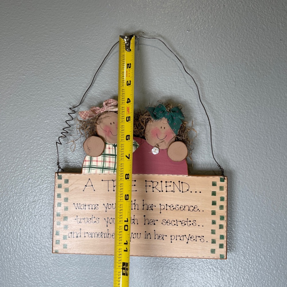 Friendship Vintage Decorative Hand Painted Wooden Wall Hanging Folk Art‎ Style - Picture 11 of 12